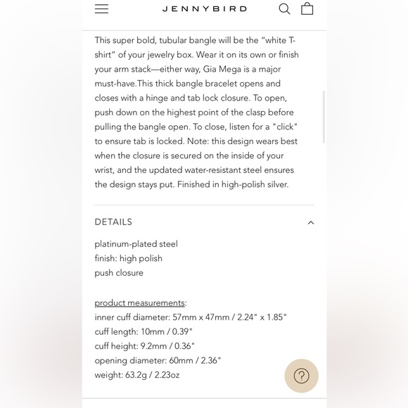 EUC Gia Mega Bangle by Jenny Bird - Picture 7 of 7